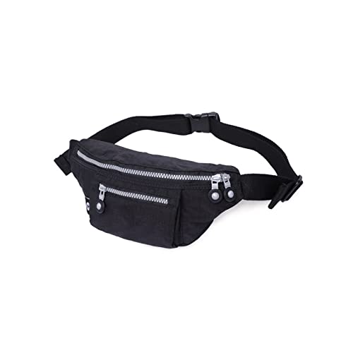 AQQWWER Hüfttasche Männer und Frauen Taille Tasche Nylon Umhängetasche Mode Lässige Brusttasche Multifunktionale Taille Tasche (Color : Black) von AQQWWER