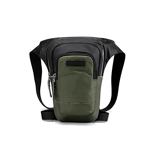 AQQWWER Hüfttasche Männer wasserdichte Nylon-Taille-Packungen, Beinbeutel-Taille-Motorrad-Drop-Gürtel-Beutel, Handy-Geldbörse, Sport Taille Tasche (Color : Army Green) von AQQWWER