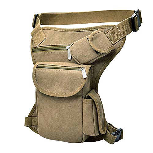 AQQWWER Hüfttasche Mann-Segeltuch-Tropfen-Bein-Beutel Taille Casual Pack Gurt-Hüfte-Bum Reisetaschen Radfahren Tactical Bag (Color : 1) von AQQWWER