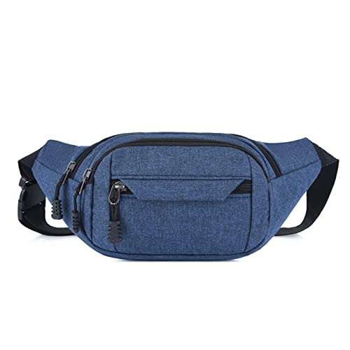 AQQWWER Hüfttasche Men Waist Bag Pack Men Wallet Purse Handbag Phone Belt Bag Pouch Canvas Sports Waterproof Bag Fanny Banana Bag for Women (Color : Blue) von AQQWWER