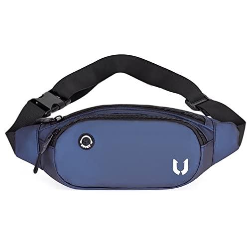 AQQWWER Hüfttasche MenNylon Black Waist Bags Hip Bum Belt Bag Travel Riding Motorcycle Cross Body Bag for Women (Color : Deep Blue) von AQQWWER