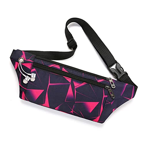 AQQWWER Hüfttasche Mode Taille Packungen Frauen Bumbe Tasche Männer Slim Fanny Tasche for Reisen Wasserdicht mit Kopfhörer Loch (Color : Pink) von AQQWWER