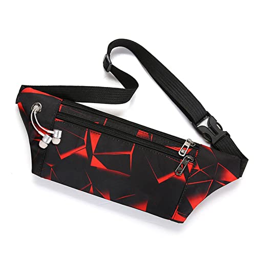 AQQWWER Hüfttasche Mode Taille Packungen Frauen Bumbe Tasche Männer Slim Fanny Tasche for Reisen Wasserdicht mit Kopfhörer Loch (Color : Red) von AQQWWER
