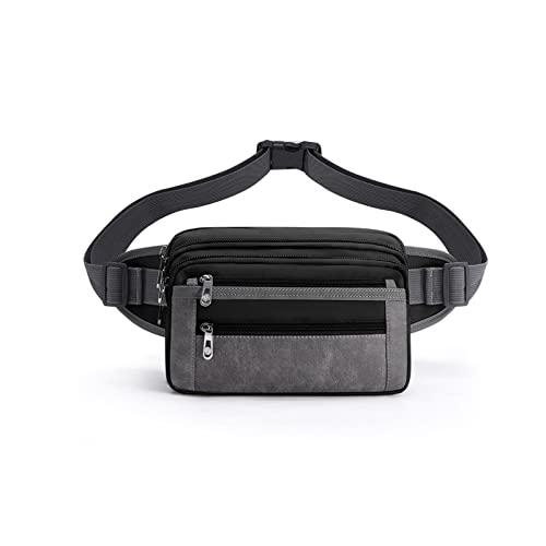 AQQWWER Hüfttasche Mode Trend Herren Taille Tasche Outdoor Freizeit Große Kapazität Taille Tasche Handy Messenger Bag (Color : Black) von AQQWWER