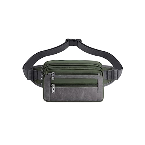 AQQWWER Hüfttasche Mode Trend Herren Taille Tasche Outdoor Freizeit Große Kapazität Taille Tasche Handy Messenger Bag (Color : Green) von AQQWWER