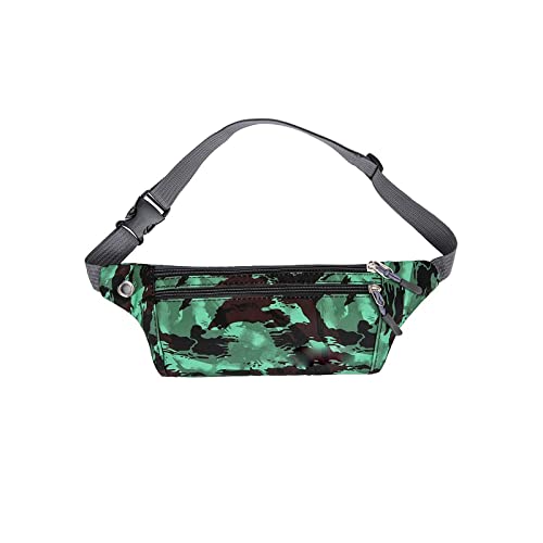 AQQWWER Hüfttasche Outdoor Sports Pocket Camouflage Fanny Pack Lüftermode wasserdichte Brusttasche Münze Geldbörse (Color : Green) von AQQWWER