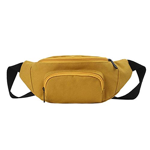 AQQWWER Hüfttasche Segeltuch-Frauen Taille Taschen Unisex Brusttasche trendy Gürteltasche Lässige Reisen Weibliche Schultertasche Fashion Fanny Pack Damen Bauch Purse (Color : 1) von AQQWWER