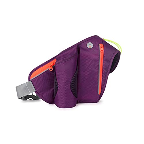AQQWWER Hüfttasche Sport Laufsäcke, Männer Frauen Fanny Pack Run Gürtel Für Handy Pocket Camping Wandertasche, wasserdichte Taille Tasche (Color : Purple) von AQQWWER