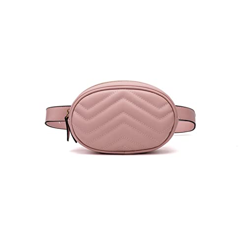 AQQWWER Hüfttasche Taille Tasche Damen Mode Crossbody Bag Pu. Lässige Brusttasche aus Leder Damen breiter Gurt (Color : Pink) von AQQWWER
