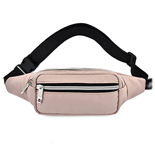 AQQWWER Hüfttasche Taille Tasche Frauen Fanny Pack for Mode Gürtelbeutel Sling Brustbeutel mit verstellbarem Gürtel for Reisen, Party, Wandern (Color : Pink) von AQQWWER