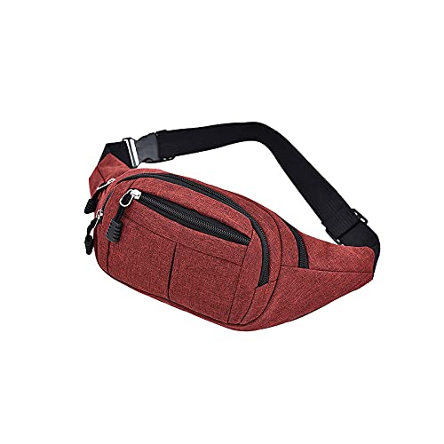 AQQWWER Hüfttasche Taille Tasche für Männer, Oxford Tuch Wasserabweisende Handy Aufbewahrungstasche, sportlicher und lässiger Kreuzkörper-Brusttasche für Frauen (Color : Red) von AQQWWER
