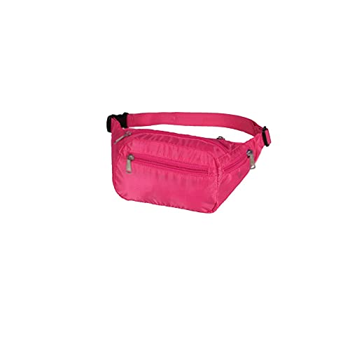 AQQWWER Hüfttasche Taillenpackungen, Faltbare Taille Fanny-Packung für Frauen wasserdichte Taille Taschen Damenmode Bum Bag Reise Crossbody Brusttaschen (Color : Hot Pink) von AQQWWER