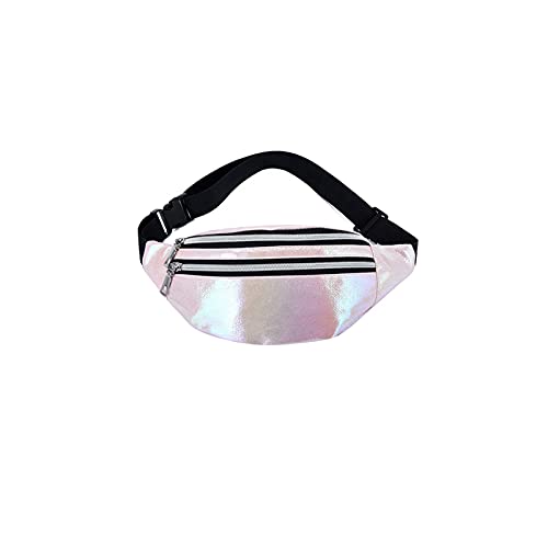 AQQWWER Hüfttasche Taillenpackungen, Fanny-Pack-Taille-Tasche Laser-Reißverschluss-Wafernbags Frauen Gürtel-Tasche (Color : Pink) von AQQWWER