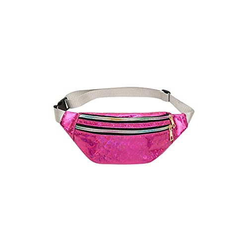 AQQWWER Hüfttasche Taillenpackungen, Taillenpackung für Frauen Fanny Packs Tasche Glänzende Hüfte Mode glänzende Taschen (Color : Pink) von AQQWWER