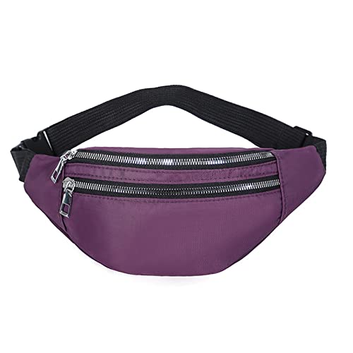 AQQWWER Hüfttasche Travel Shoulder Purse Belt BagWomen Waist Bag Men Belt Pouch Female Banana Bag Waterproof Phone Bag (Color : Purple) von AQQWWER