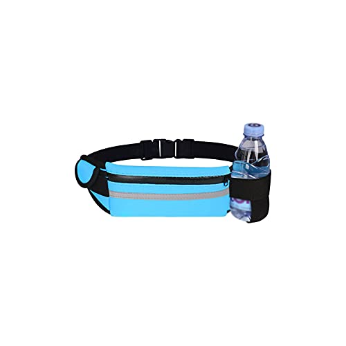 AQQWWER Hüfttasche Ultradünne kleine Taille Tasche Sport Pack Frauen laufende Tasche wasserdichte Handytasche Mini Reisetasche mit Kopfhörer Jack (Color : Blue) von AQQWWER