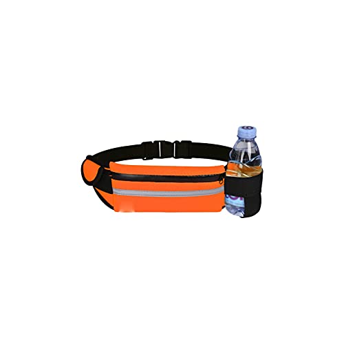 AQQWWER Hüfttasche Ultradünne kleine Taille Tasche Sport Pack Frauen laufende Tasche wasserdichte Handytasche Mini Reisetasche mit Kopfhörer Jack (Color : Orange) von AQQWWER