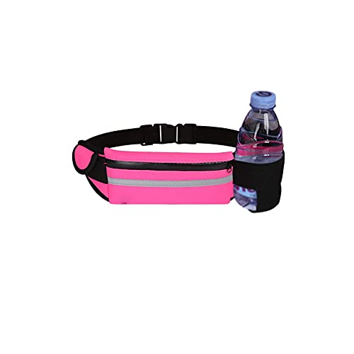 AQQWWER Hüfttasche Ultradünne kleine Taille Tasche Sport Pack Frauen laufende Tasche wasserdichte Handytasche Mini Reisetasche mit Kopfhörer Jack (Color : Rose Red) von AQQWWER