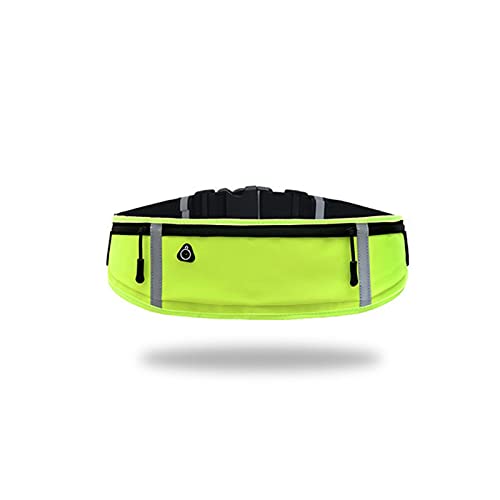 AQQWWER Hüfttasche Unisex ultradünne Tasche Taille Gürteltasche, Mann Frauen wasserdichte Tragbare Outdoor Sports Kleine Fanny Pack, Bum Hip Bag (Color : Fluorescent Green) von AQQWWER