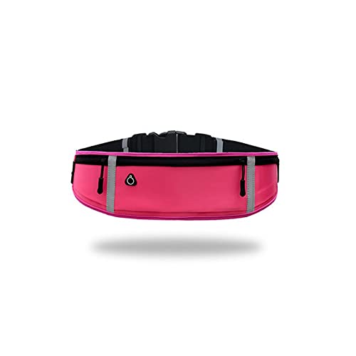 AQQWWER Hüfttasche Unisex ultradünne Tasche Taille Gürteltasche, Mann Frauen wasserdichte Tragbare Outdoor Sports Kleine Fanny Pack, Bum Hip Bag (Color : Pink) von AQQWWER