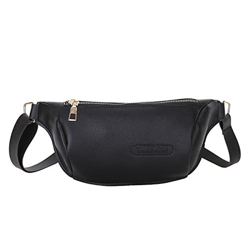 AQQWWER Hüfttasche Women Waist Bag Leather Lady Chest Bags Multifunction Mobile Coin Purse Fashion Travel Pouch (Color : Black) von AQQWWER
