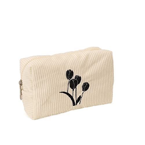 AQQWWER Schminktasche Corduroy Makeup Bag for Women Portable Cosmetic Storage Toiletry Bags Female Beauty Pouch Travel Cosmetic Bag von AQQWWER