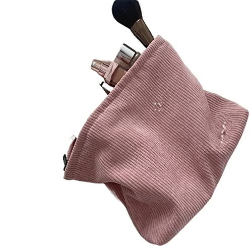 AQQWWER Schminktasche Corduroy Travel Cosmetic Bag Portable Makeup Storage Bag Purses Women Large Capacity Zipper Make Cosmetic Bag von AQQWWER