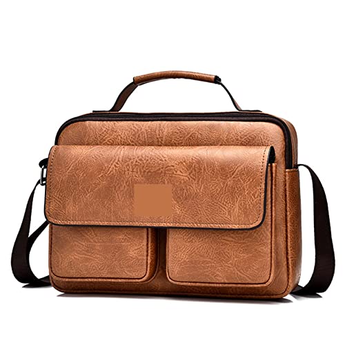 AQQWWER Schminktasche Cosmetic Bag Leather Bag Men Shoulder Bags Vintage Messenger Bag Men Handbag Briefcase Bag Crossbody Bag von AQQWWER