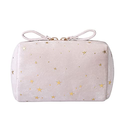 AQQWWER Schminktasche Makeup Bag Organizer Soft Lipstick Storage Bag Women Toiletry Beauty Make Up Case Pouch Portable Cosmetic Bag (Color : White) von AQQWWER