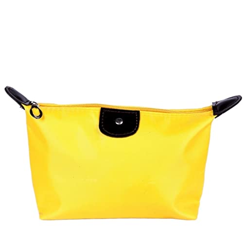 AQQWWER Schminktasche Portable Cosmetic Bag for Women Colorful Waterproof New Travel Dumpling Storage Bags Cute Toiletry Makeup Bag (Color : Yellow) von AQQWWER