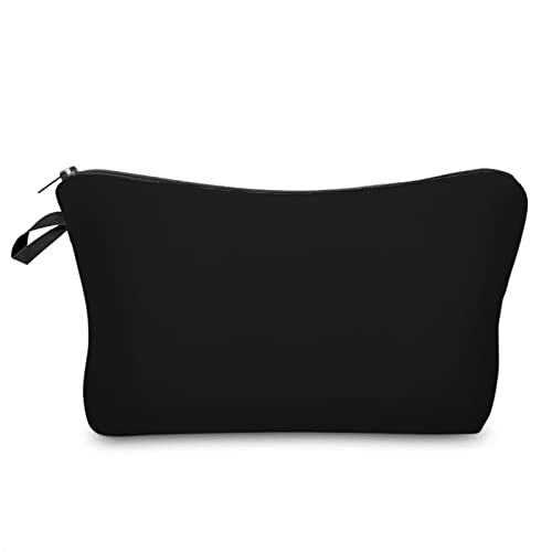 AQQWWER Schminktasche Pure Black Small Makeup Bag Waterproof Girls Gift Cosmetic Bags for Women Storage Travel Bags von AQQWWER