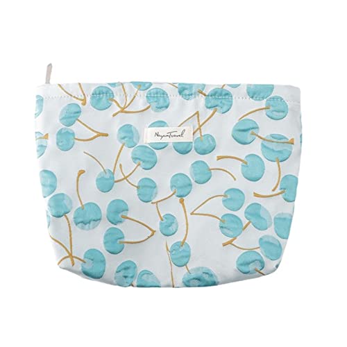 AQQWWER Schminktasche Small Make Up Cosmetic Bag Cotton Floral Organizer Bag for Women Lipstick Makeup Case Little Purse Cosmetic Bag von AQQWWER