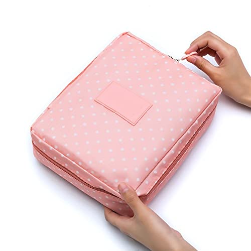 AQQWWER Schminktasche Waterproof Portable Cosmetic Bag Dot Beauty Case Make Up Purse Storage Travel Wash Cosmetic Bag von AQQWWER
