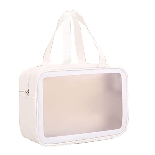 AQQWWER Schminktasche Women Cosmetic Bag Bath Makeup Storage Tote Portable Waterproof Travel Female Shower Washup Handbag (Color : White) von AQQWWER