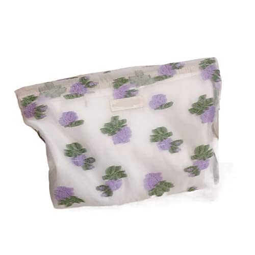 AQQWWER Schminktasche Women Cosmetic Bag Floral Make Up Brush Cosmetics Storage Pouch Woman Travel Bag Cosmetic Bag von AQQWWER