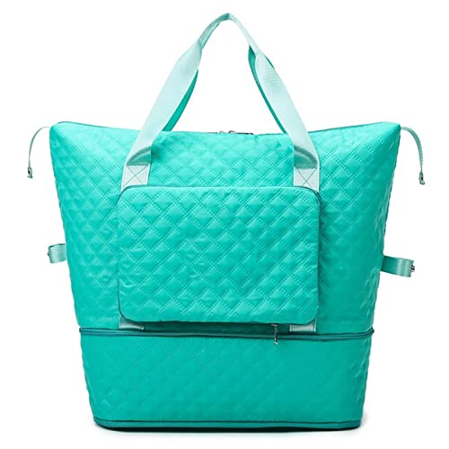 AQQWWER Wanderrucksack Faltbare Reisetaschen wasserdichte Tragetasche Reisegepäcktaschen für Frauen Große Kapazität Multifunktionale Reisetaschen Handtasche (Color : Green) von AQQWWER