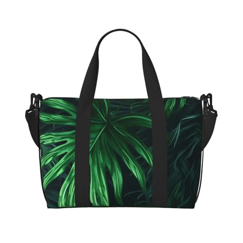 Sporttasche für Damen und Herren, Reisetasche, Wochenendtasche, Handgepäck, Übernachtungstasche, für Reisen, Schwimmen, Fitness, Workout, Sport, Rock, Konzert, Bühne, Duffle Bag, Grüne tropische Sporttasche für Damen und Herren, Reisetasche, Wochenendtasche, Handgepäck, Übernachtungstasche, für Reisen, Schwimmen, Fitness, Workout, Sport, Rock, Konzert, Bühne, Duffle Bag, Grüne tropische von AQRJKHD