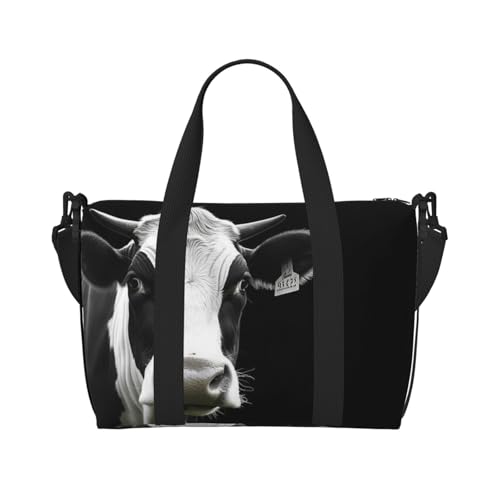 Sporttasche für Damen und Herren, Reisetasche, Wochenendtasche, Handgepäck, Übernachtungstasche, für Reisen, Schwimmen, Fitness, Workout, Sport, Schwarz und Weiß, Marmor-Duffle Bag, Tier lustiger von AQRJKHD