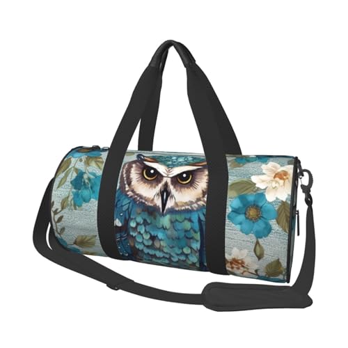 Sporttasche für Damen und Herren, Reisetasche, Wochenendtasche, Handgepäcktasche für Reisen, Schwimmen, Fitness, Workout, Sport, Marienkäfer-Muster, unendlich gesprenkelte Seesack, Eule von AQRJKHD