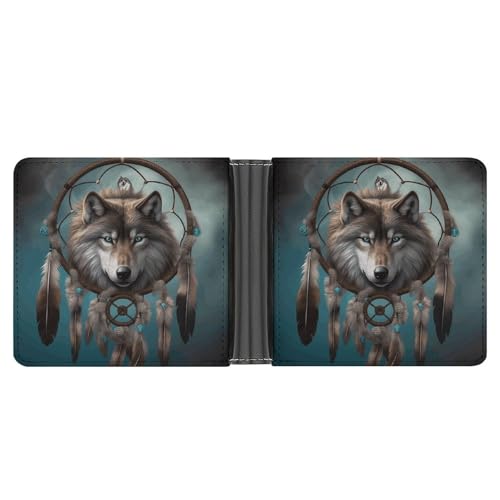 AQRJLPM 3D Wolf Traumfänger Geldbörse mit Geldklammer Leder Bifold Wallet Slim Kreditkartenetui Geschenk für Männer AQRJLPM 3D Wolf Traumfänger Geldbörse mit Geldklammer Leder Bifold Wallet Slim Kreditkartenetui Geschenk für Männer von AQRJLPM