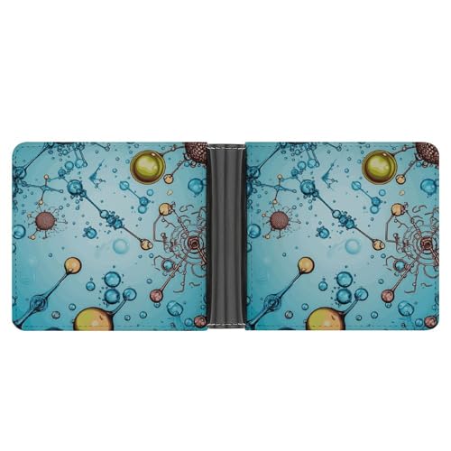AQRJLPM Abstraktion Biologie Chemie Geldbörse mit Geldklammer Leder Bifold Wallet Slim Kreditkartenetui Geschenk für Männer von AQRJLPM