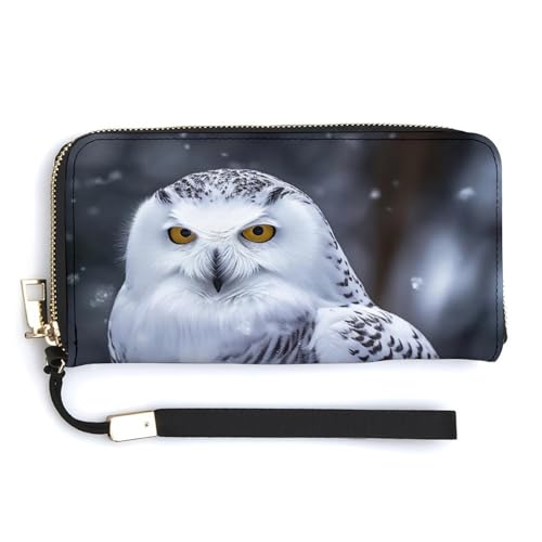 AQRJLPM Arctic Owl Geldbörse aus Leder, mit Reißverschluss, großes Fassungsvermögen, mit Handgelenkriemen, weiß, 20 x 10,5 cm, Geldbörse, weiß, 20.0*10.5cm, Brieftasche AQRJLPM Arctic Owl Geldbörse aus Leder, mit Reißverschluss, großes Fassungsvermögen, mit Handgelenkriemen, weiß, 20 x 10,5 cm, Geldbörse, weiß, 20.0*10.5cm, Brieftasche von AQRJLPM