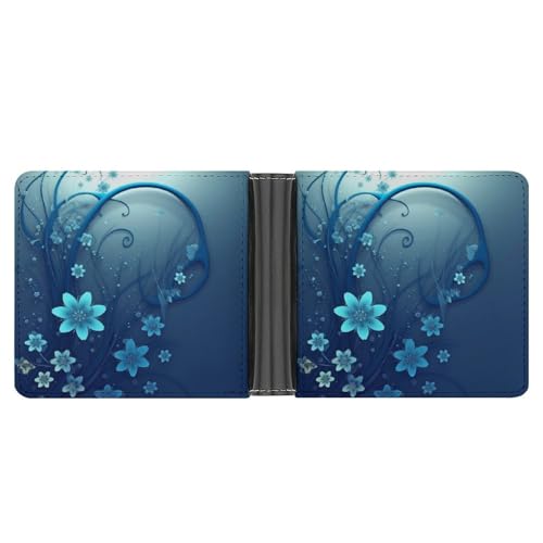 AQRJLPM Blaue Mini-Geldbörse mit Blumen-Wirbeln, mit Geldklammer, Leder, Bifold Wallet Slim Kreditkartenhalter, Geschenk für Männer AQRJLPM Blaue Mini-Geldbörse mit Blumen-Wirbeln, mit Geldklammer, Leder, Bifold Wallet Slim Kreditkartenhalter, Geschenk für Männer von AQRJLPM