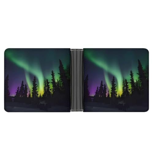 AQRJLPM Dark Northern Lights Print Wallet with Money Clip Leather Bifold Wallet Slim Credit Card Holder Gift for Men AQRJLPM Dark Northern Lights Print Wallet with Money Clip Leather Bifold Wallet Slim Credit Card Holder Gift for Men von AQRJLPM