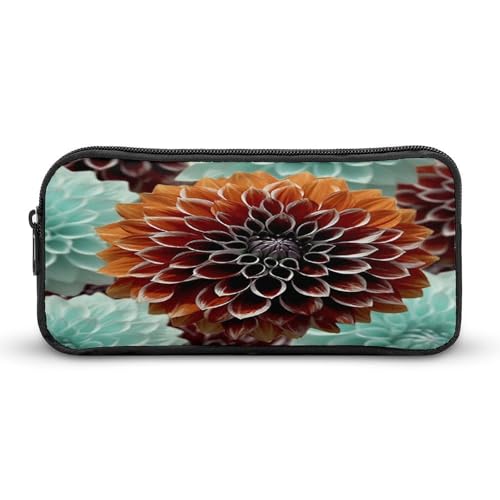 AQRJLPM Federmäppchen mit Dahlien-Blumen-Motiv, großes Fassungsvermögen, einfache Markertasche, tragbar, ästhetischer Reißverschluss, Federmäppchen AQRJLPM Federmäppchen mit Dahlien-Blumen-Motiv, großes Fassungsvermögen, einfache Markertasche, tragbar, ästhetischer Reißverschluss, Federmäppchen von AQRJLPM
