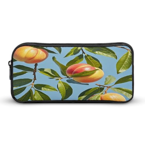 AQRJLPM Federmäppchen mit Pfirsichblättern, großes Fassungsvermögen, einfache Markertasche, tragbares, ästhetisches Federmäppchen mit Reißverschluss AQRJLPM Federmäppchen mit Pfirsichblättern, großes Fassungsvermögen, einfache Markertasche, tragbares, ästhetisches Federmäppchen mit Reißverschluss von AQRJLPM