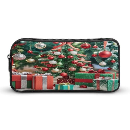 AQRJLPM Federmäppchen mit Weihnachtsdekoration, großes Fassungsvermögen, einfache Markertasche, tragbar, ästhetisches Federmäppchen mit Reißverschluss von AQRJLPM