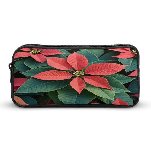 AQRJLPM Federmäppchen mit Weihnachtsstern, großes Fassungsvermögen, einfache Markertasche, tragbar, ästhetischer Reißverschluss, Federmäppchen AQRJLPM Federmäppchen mit Weihnachtsstern, großes Fassungsvermögen, einfache Markertasche, tragbar, ästhetischer Reißverschluss, Federmäppchen von AQRJLPM