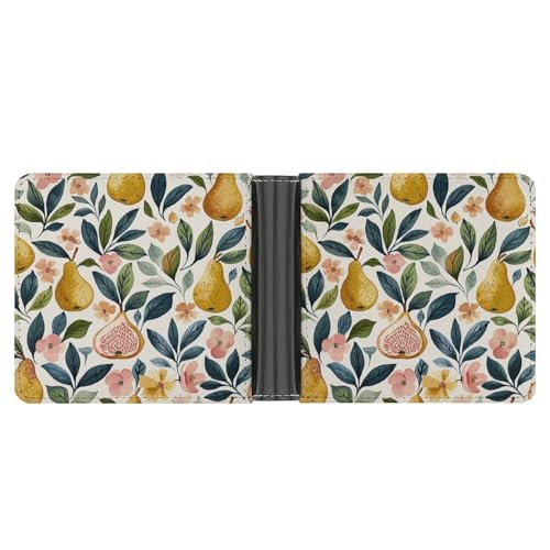 AQRJLPM Figs And Pears Geldbörse mit Geldklammer Leder Bifold Wallet Slim Kreditkartenetui Geschenk für Männer von AQRJLPM