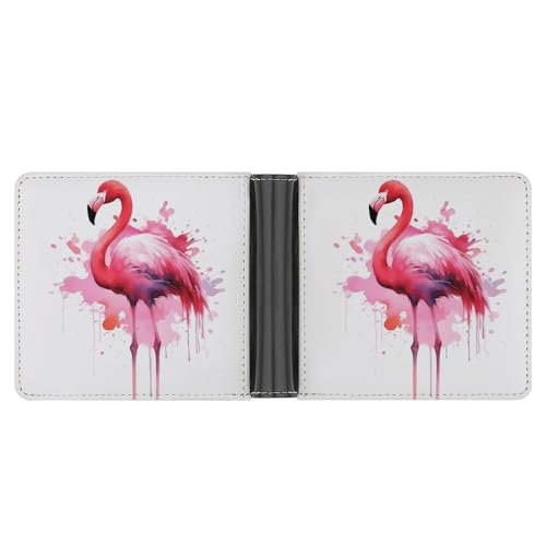AQRJLPM Flamingo-Geldbörse mit Geldklammer aus Leder, schmal, Kreditkartenhalter, Geschenk für Herren von AQRJLPM